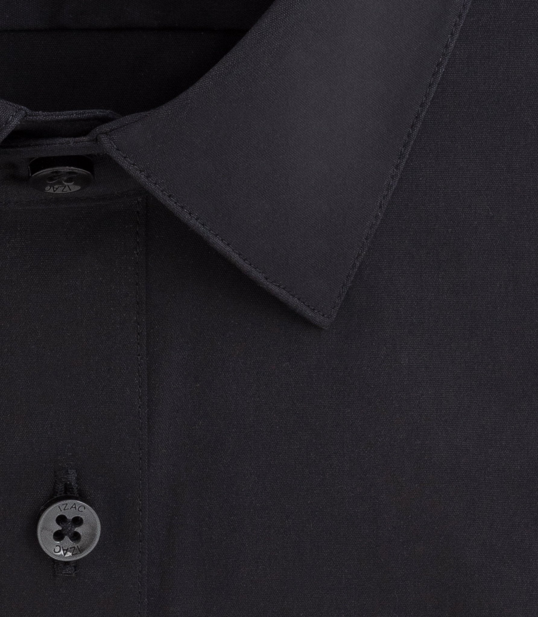 Chemise en popeline stretch noir "Malte" - IZAC