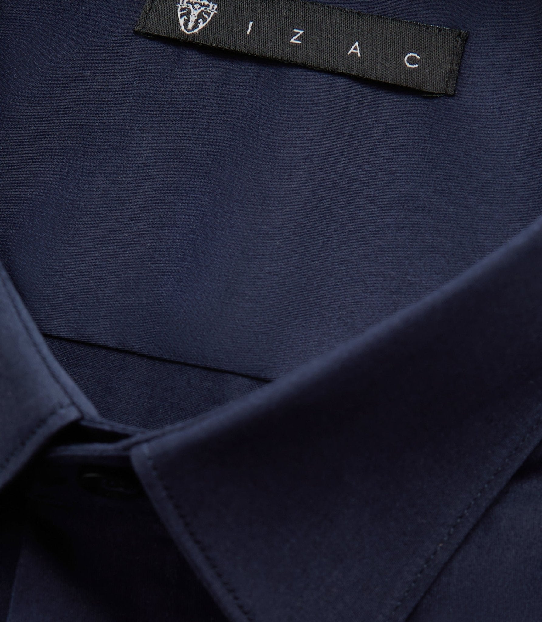 Chemise slim en satin de coton marine "Saslimrea" - IZAC