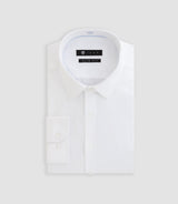 Chemise slim en satin de coton blanc "Satinslimout"