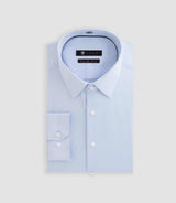 Chemise slim en satin de coton ciel "Satinslim" - IZAC