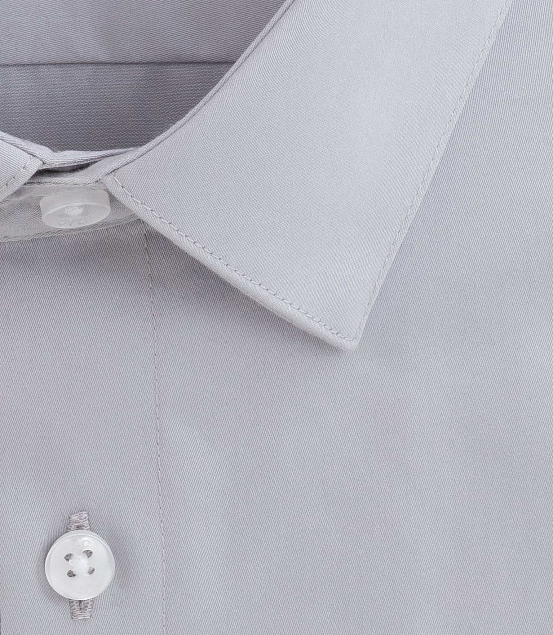 Chemise slim en satin de coton gris "Satinslim" - IZAC