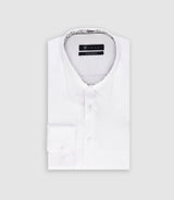Chemise slim unie avec fantaisie blanche MACEOUT - IZAC