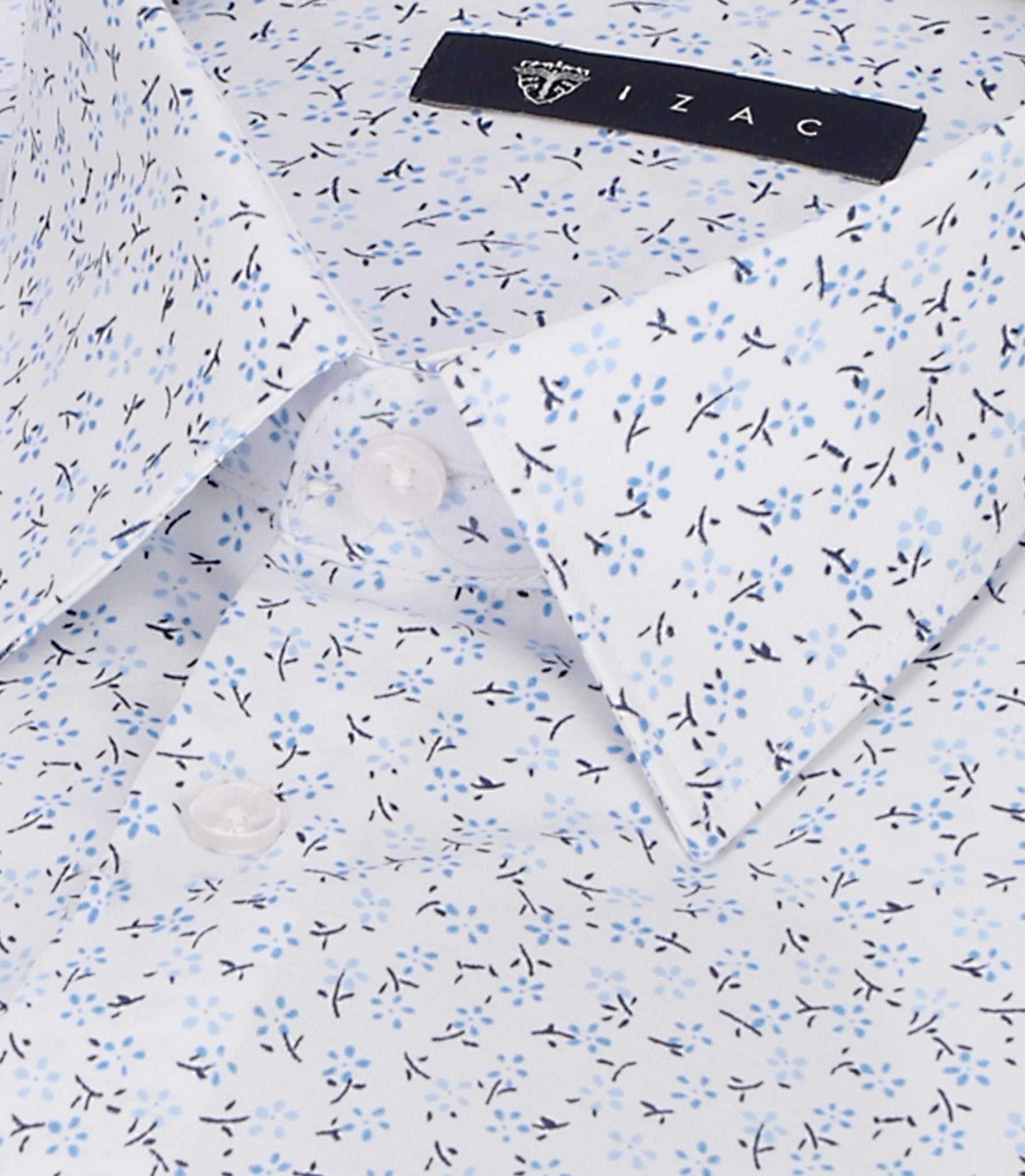 Chemise slim à imprimé floral bleu MADECOUT - IZAC