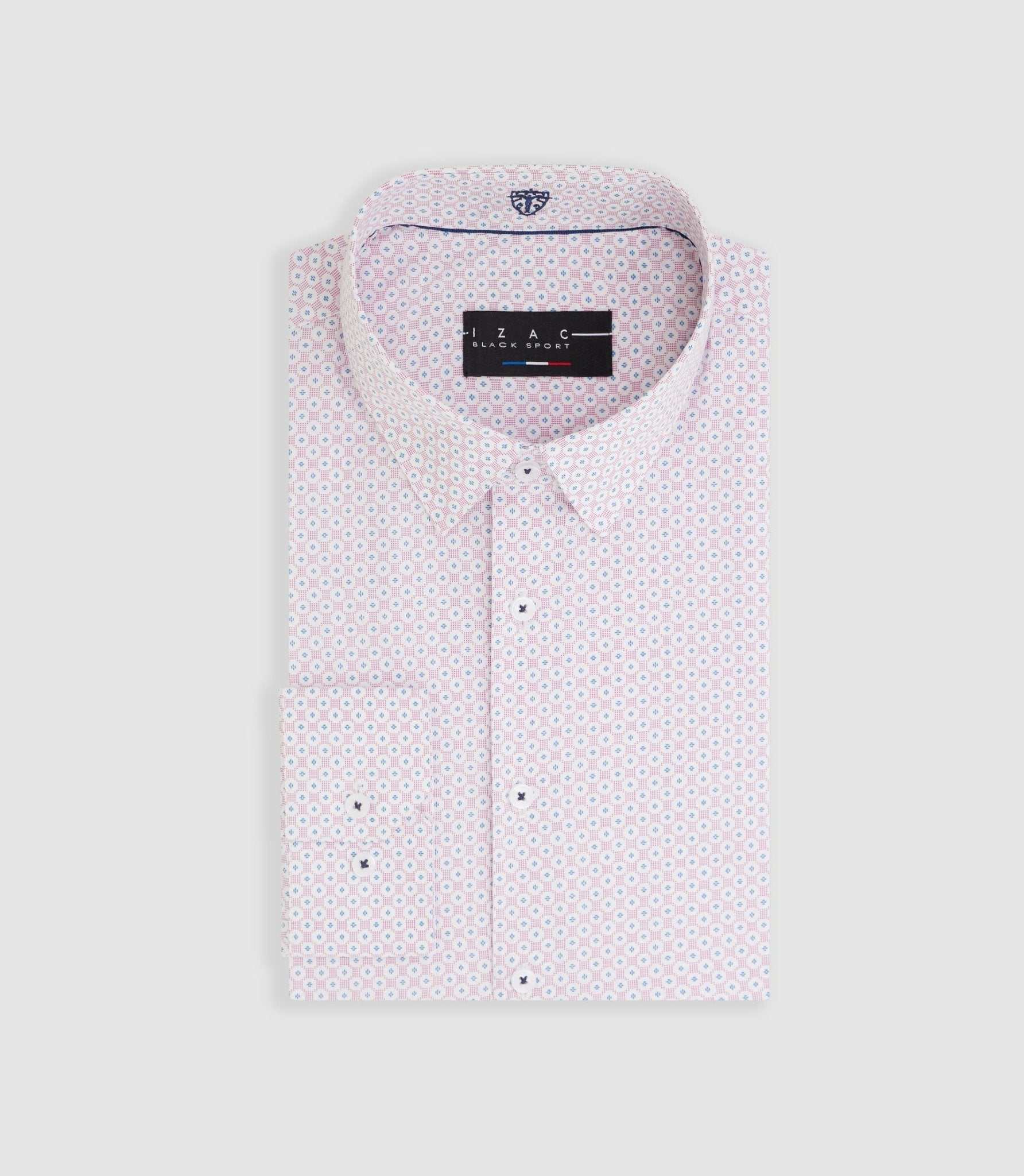 Chemise imprimée micro motifs rouge "Malo" - IZAC