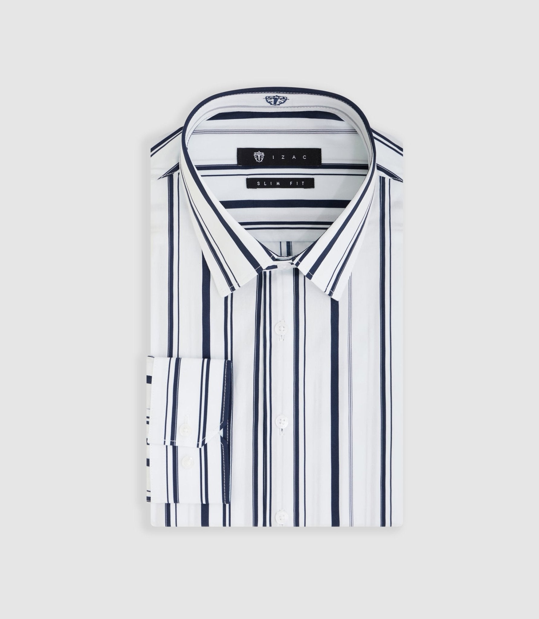 Chemise à rayures blanche et marine "Manil" - IZAC