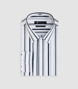 Chemise à rayures blanche et marine "Manil" - IZAC
