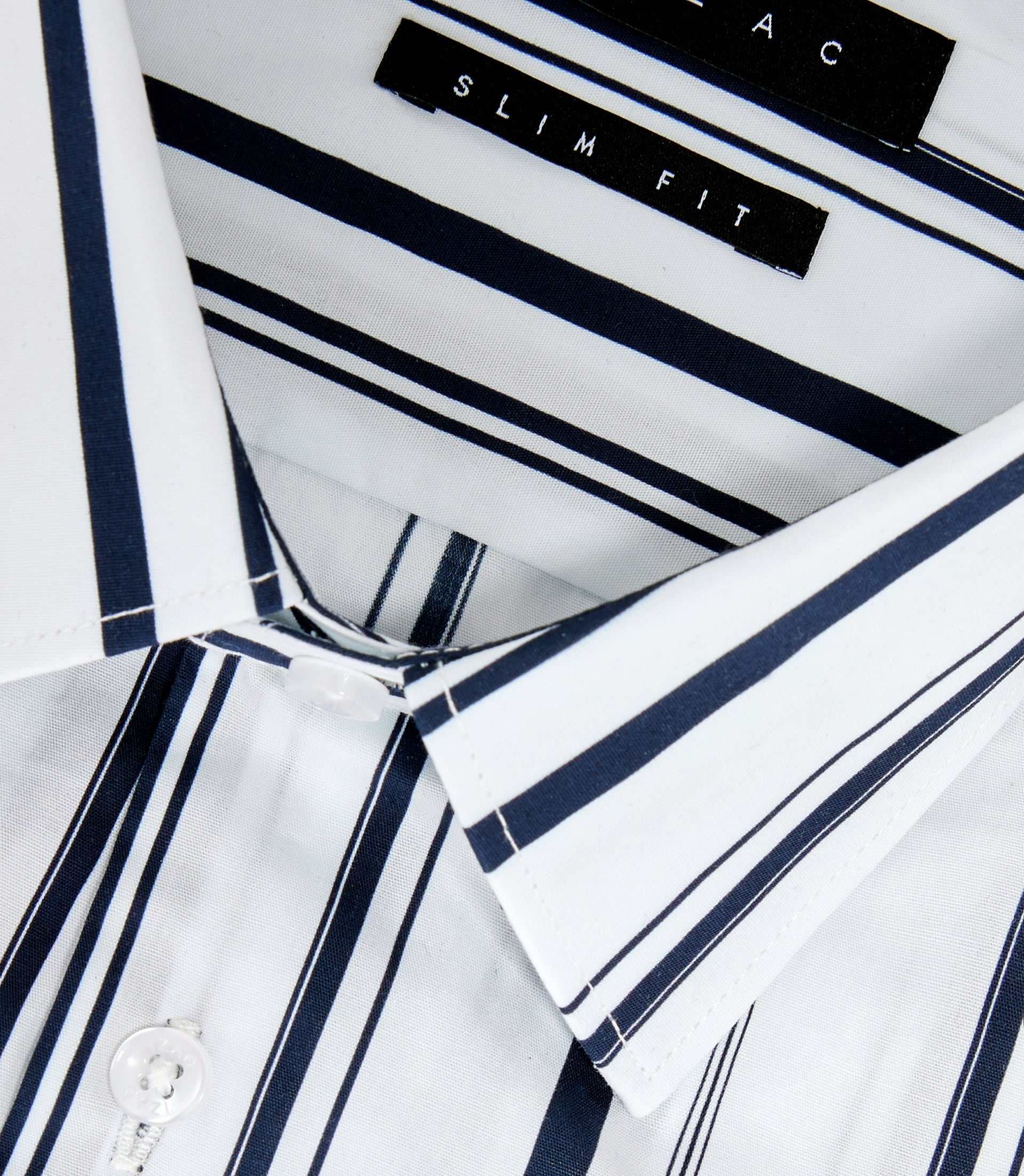 Chemise à rayures blanche et marine "Manil" - IZAC