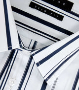 Chemise à rayures blanche et marine "Manil" - IZAC