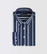 Chemise à rayures marine et blanche "Manil" - IZAC