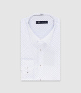 Chemise slim à imprimé micro motifs bleu MATHISOUT - IZAC