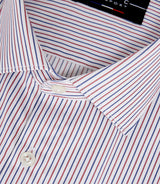 Chemise à rayures bleue et rouge "Mazen" - IZAC
