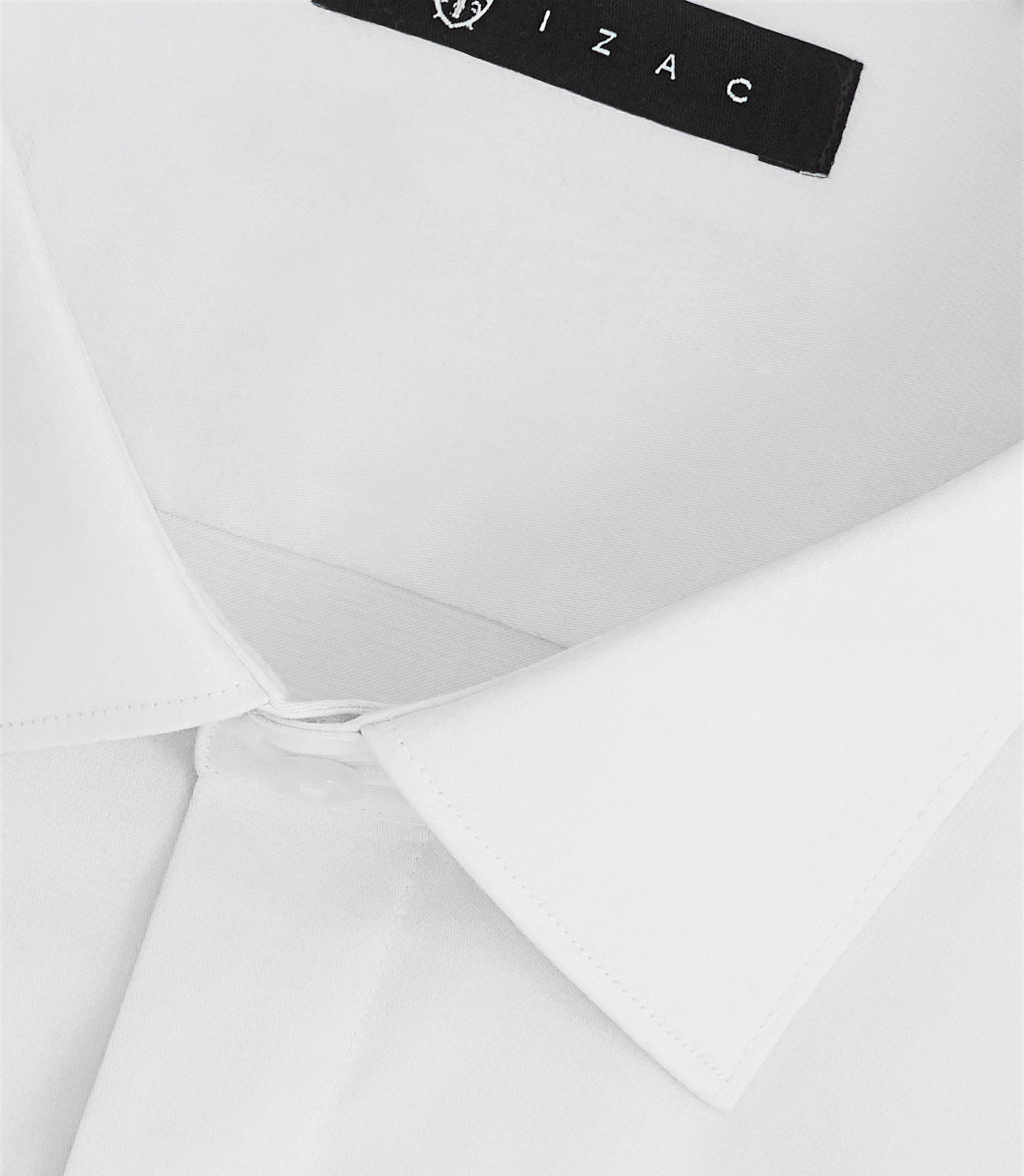 Chemise regular en satin stretch blanche SASTRETCHMXOUT - IZAC