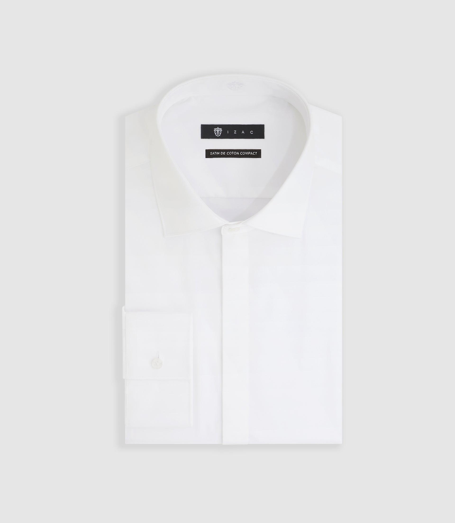 Chemise en satin de coton blanche "Satincache" - IZAC