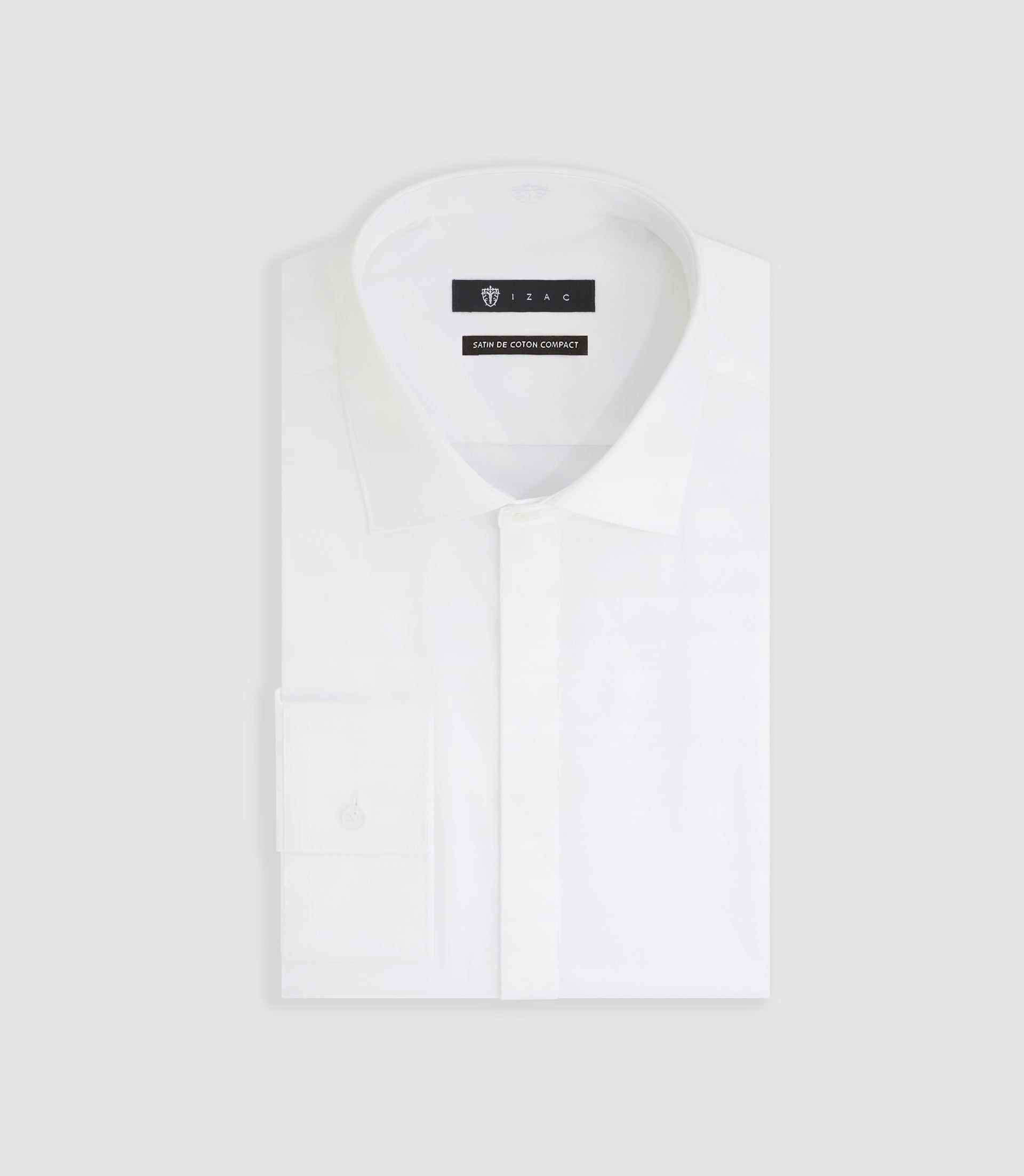 Chemise en satin de coton blanche "Satincache" - IZAC
