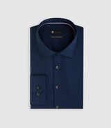 Chemise slim marine "Satinslim" - IZAC
