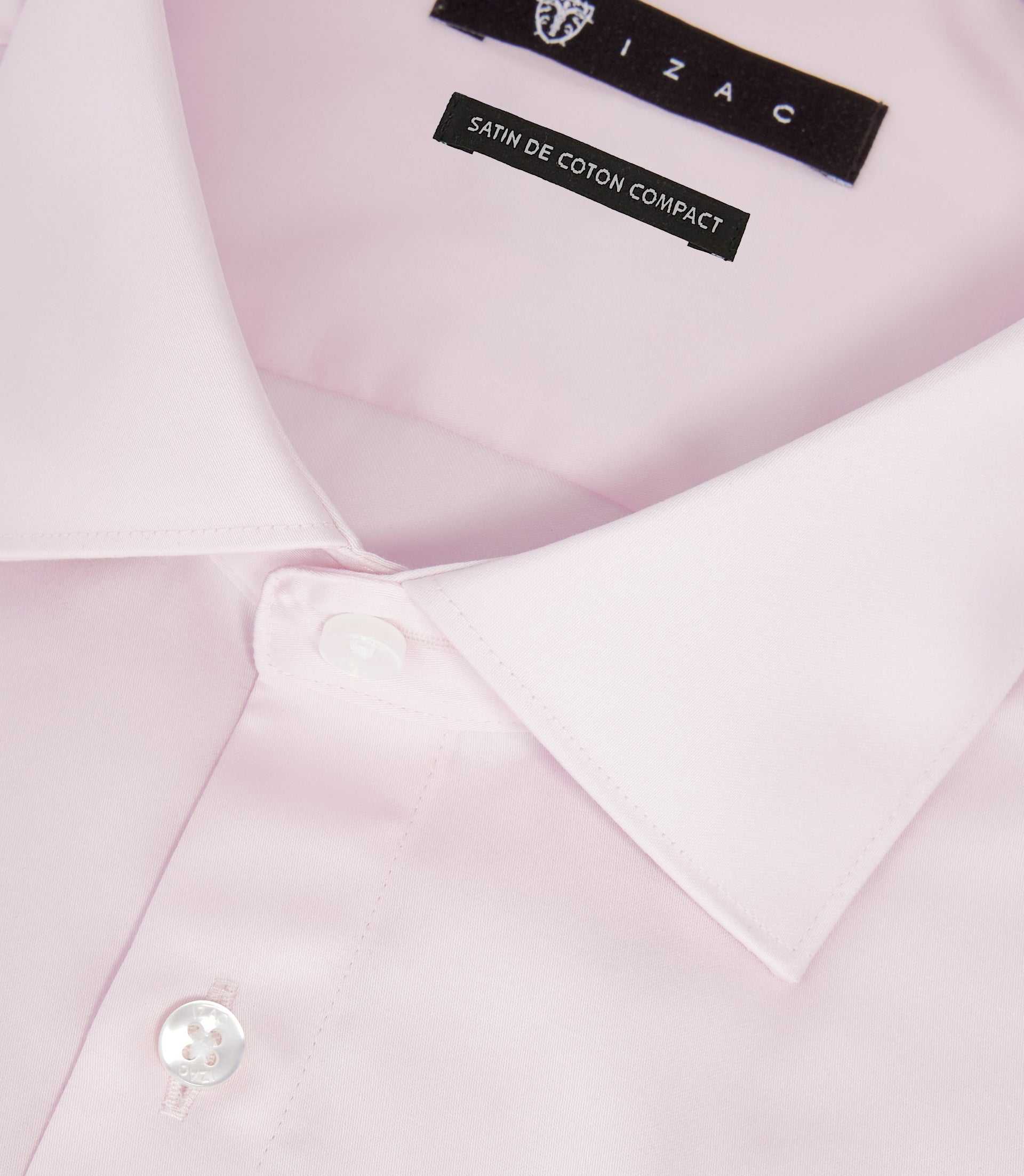 Chemise slim rose "Satinslim" - IZAC
