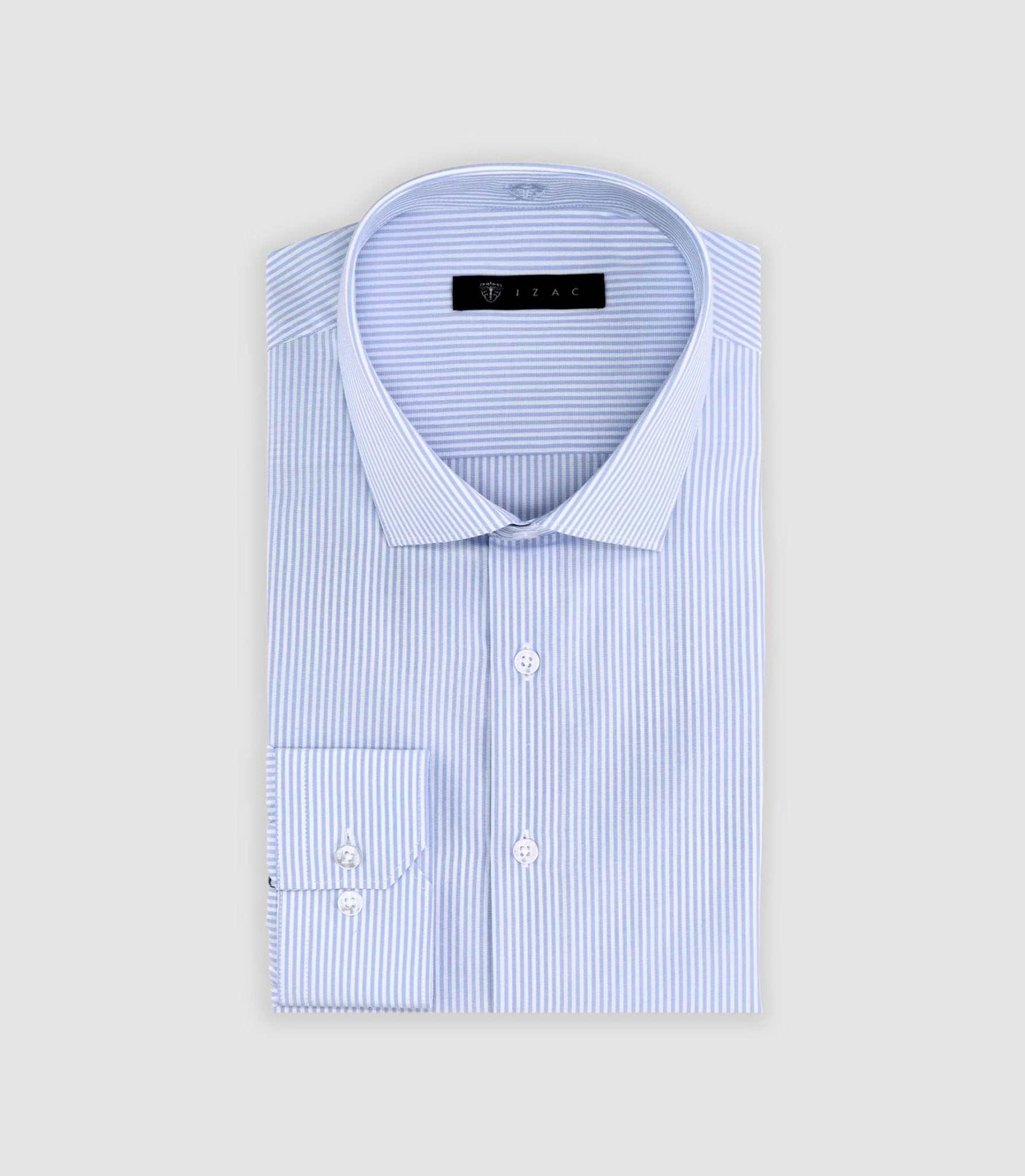 Chemise slim à rayures bleu ciel MADDOX - IZAC