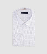 Chemise slim à imprimé micro motifs blanc MATTHIAS - IZAC