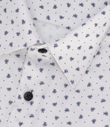 Chemise à imprimé micro motifs blanche et marine MATTBT - IZAC