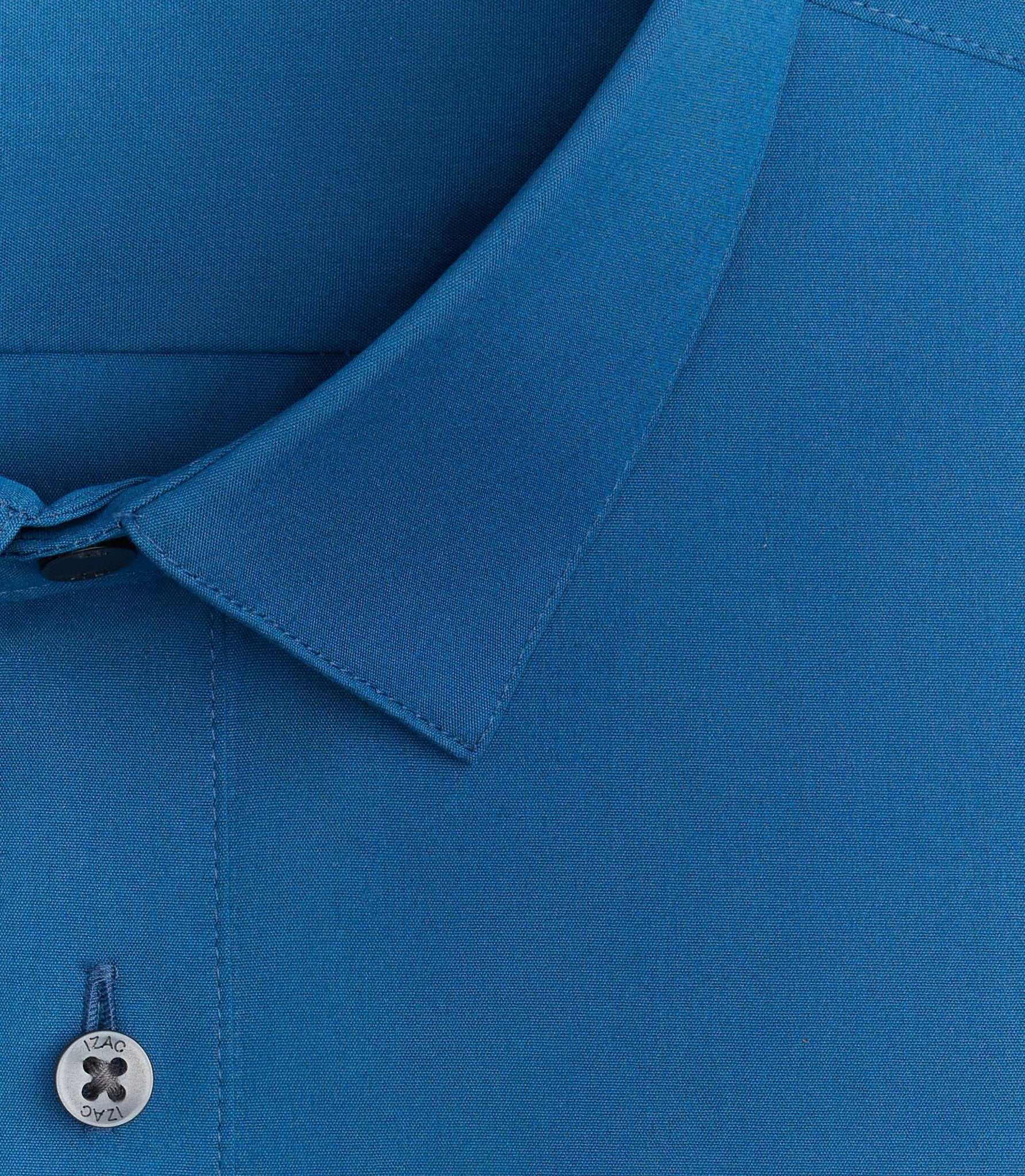 Chemise coton stretch slim bleu canard "Malte" - IZAC