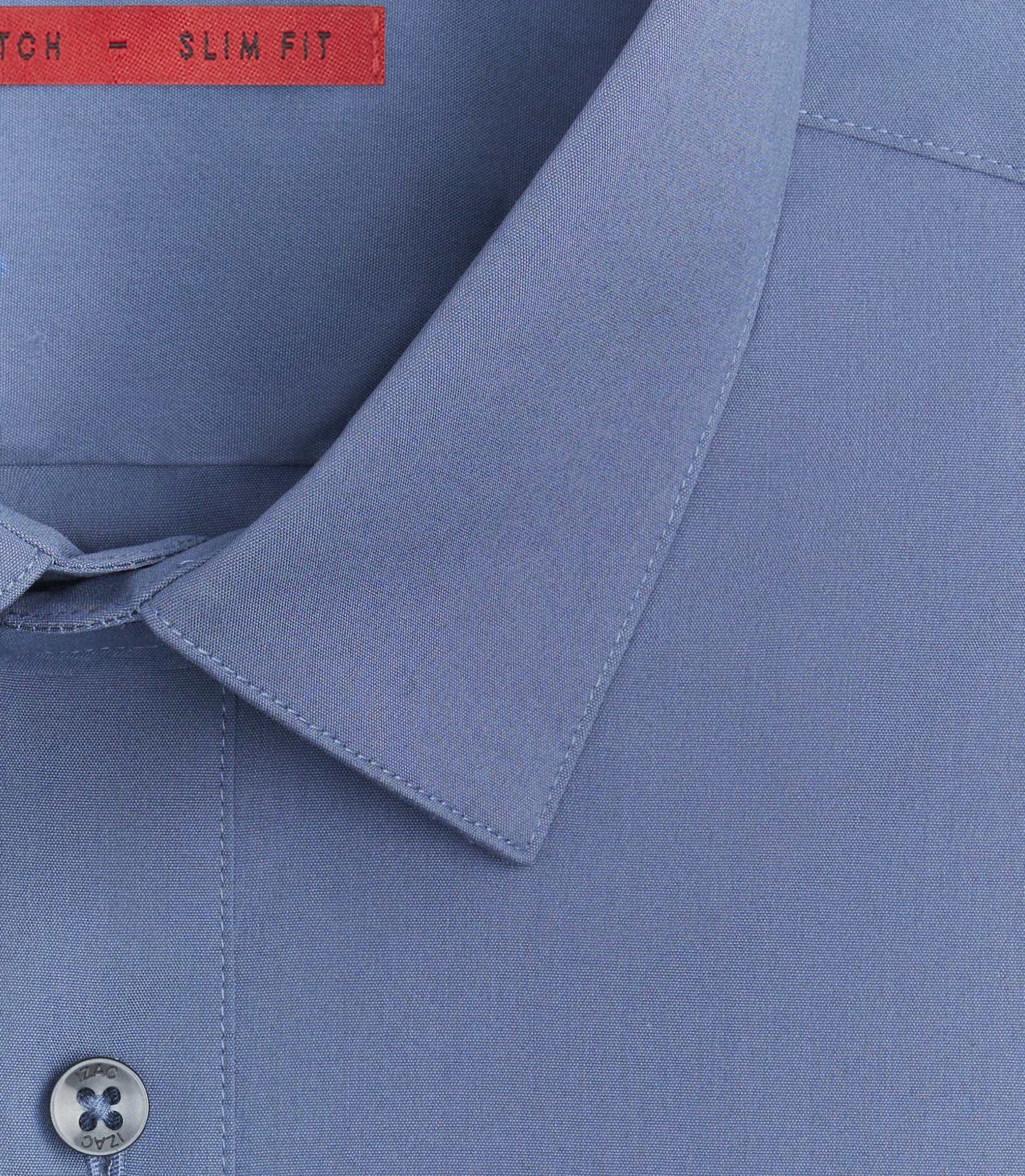 Chemise coton stretch slim bleu vintage "Malte" - IZAC