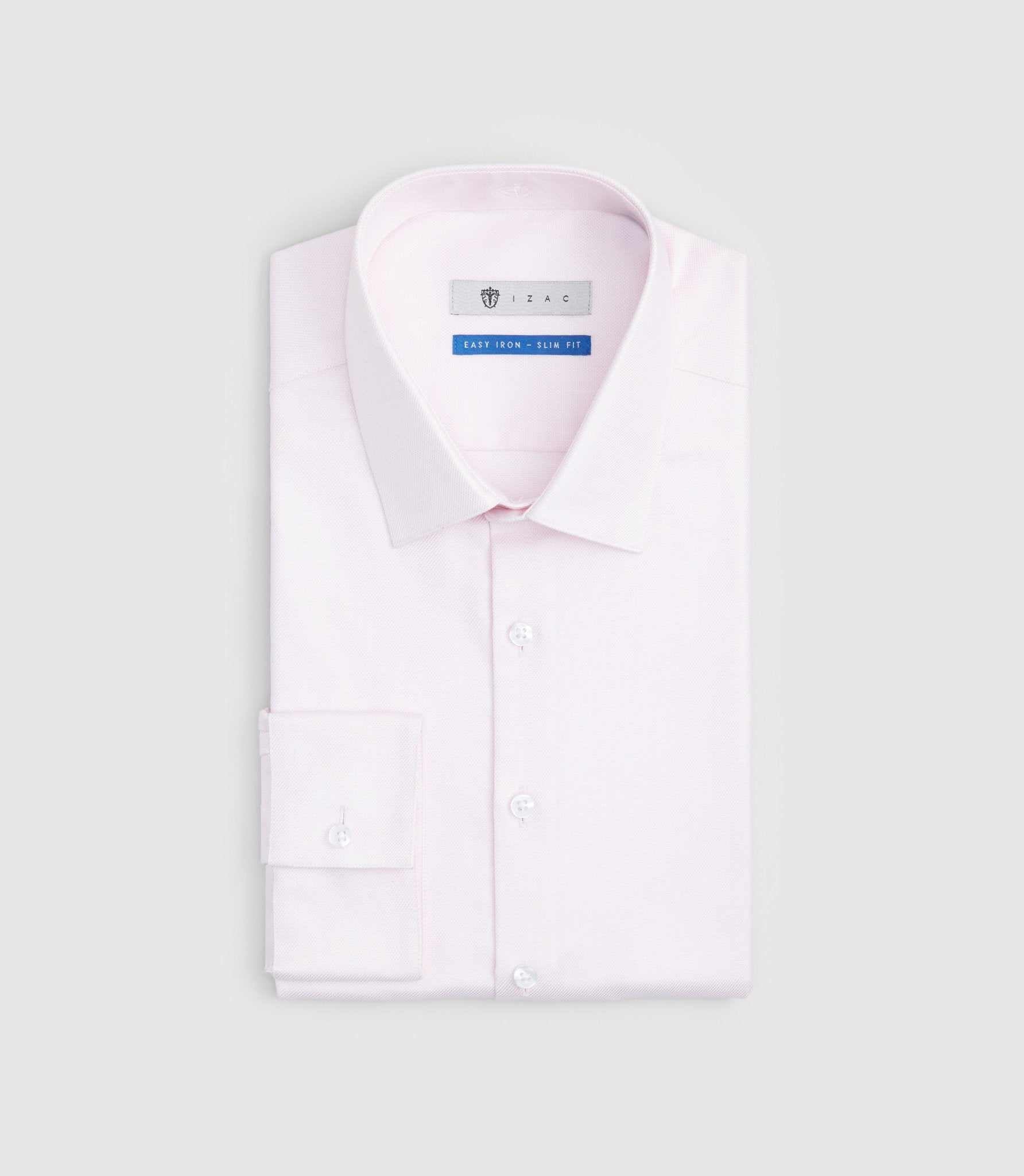 Chemise "Easy Iron" en coton rose "Salsa" - IZAC