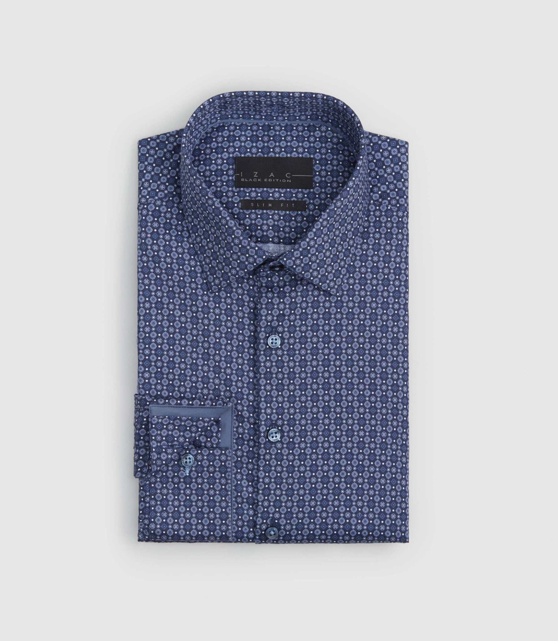 Chemise slim à imprimé marine "Sangria" - IZAC
