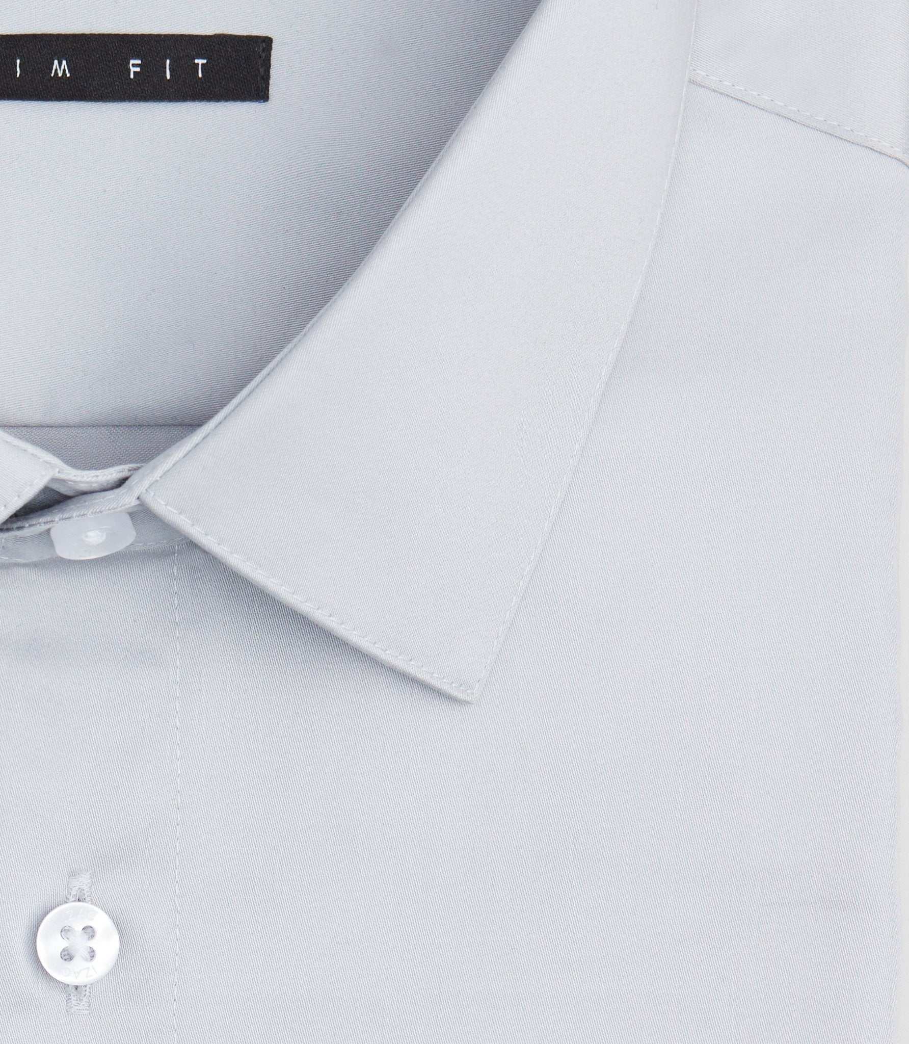 Chemise slim coton gris - clair «Satinslim» - IZAC