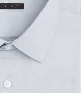 Chemise slim coton gris - clair «Satinslim» - IZAC