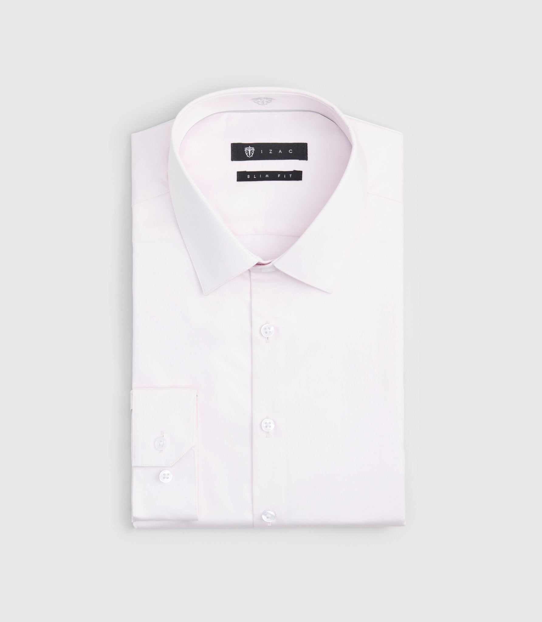 Chemise slim coton rose «Satinslim» - IZAC