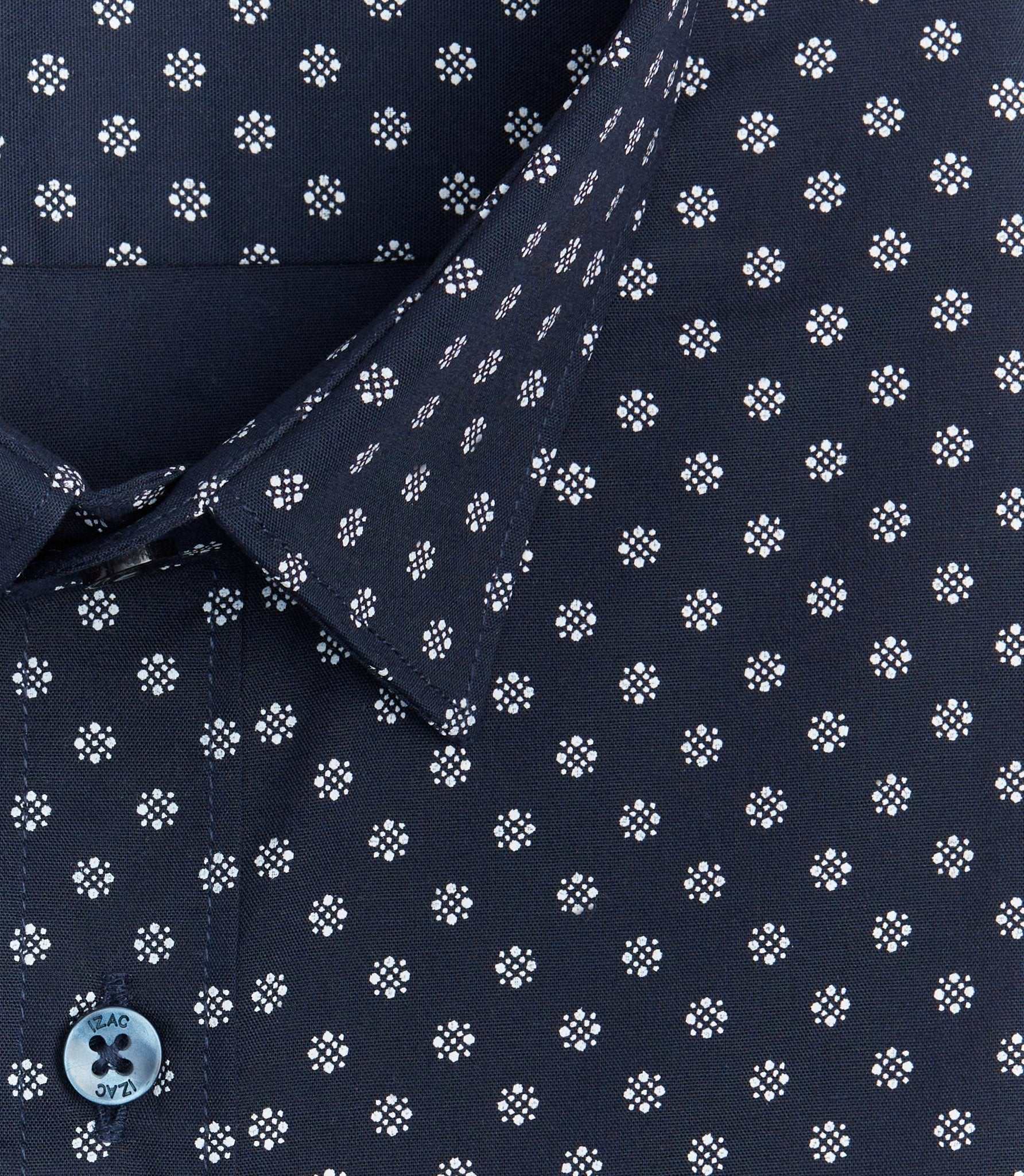 Chemise à micro motifs marine "Serge" - IZAC
