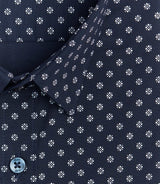 Chemise à micro motifs marine "Serge" - IZAC