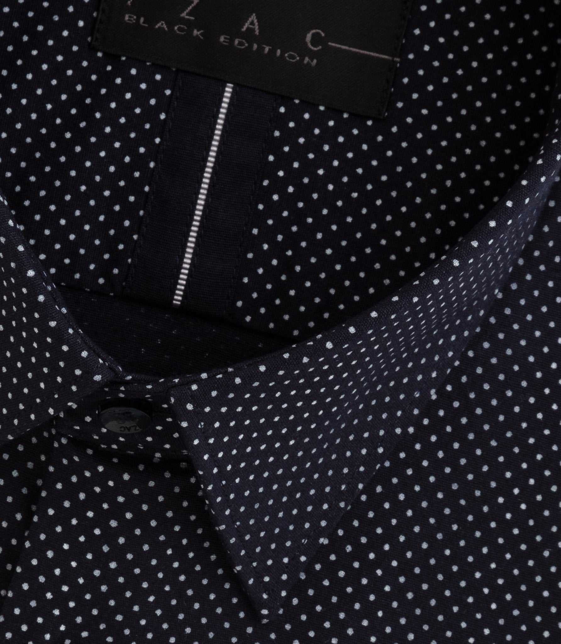 Chemise imprimée à pois marine "Baki" - IZAC