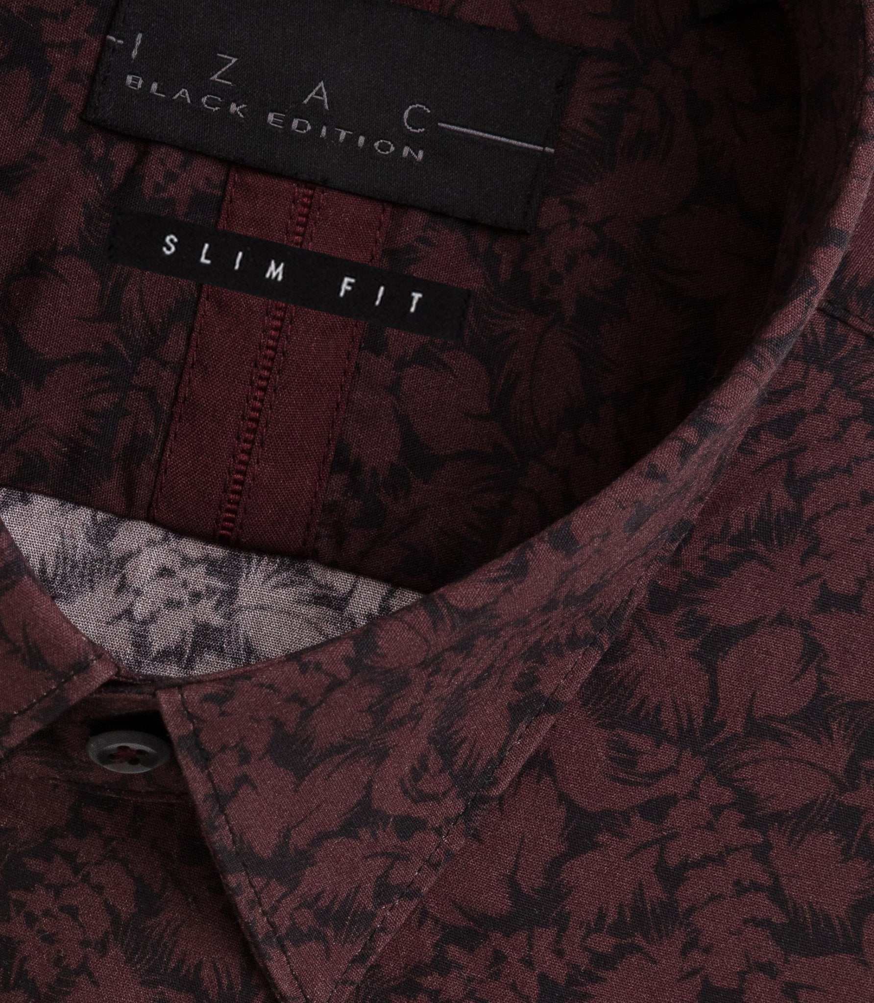 Chemise imprimée floral bordeaux "Balthazar" - IZAC