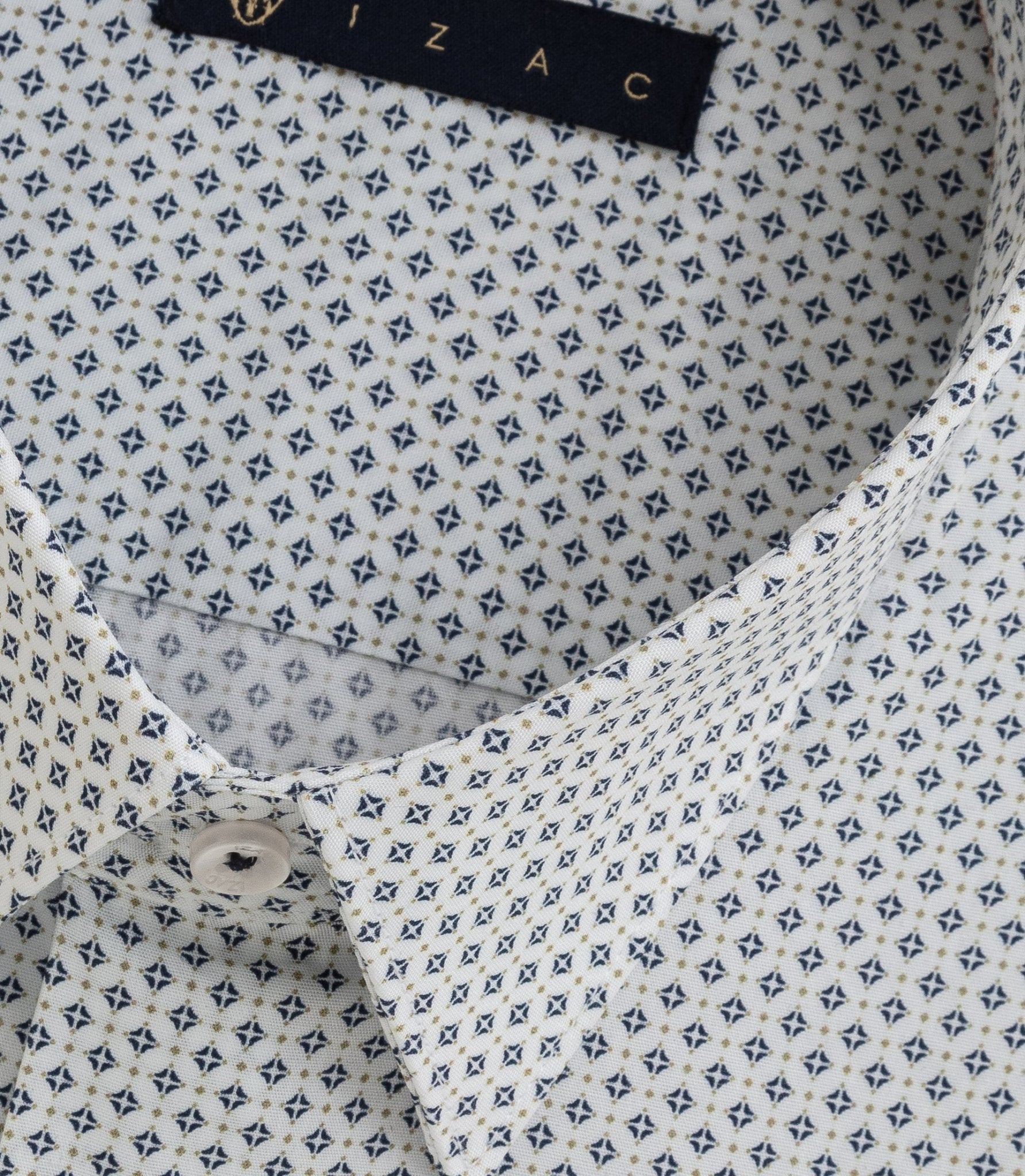 Chemise imprimée micro motifs blanc BARTHELEMYOUT - IZAC