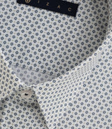 Chemise imprimée micro motifs blanc BARTHELEMYOUT - IZAC