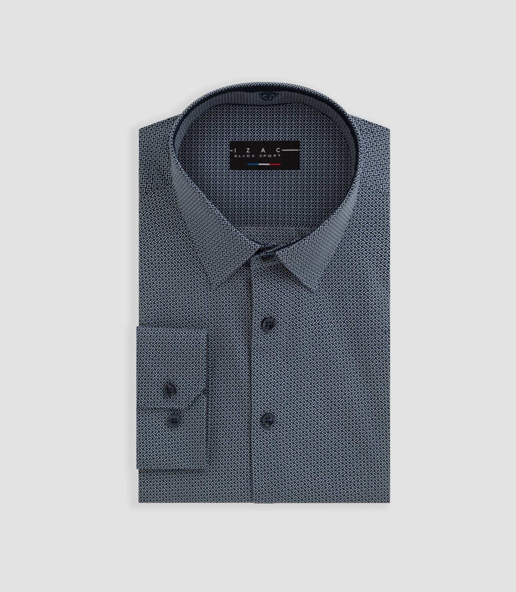 Chemise à imprimé géométrique marine "Boris" - IZAC