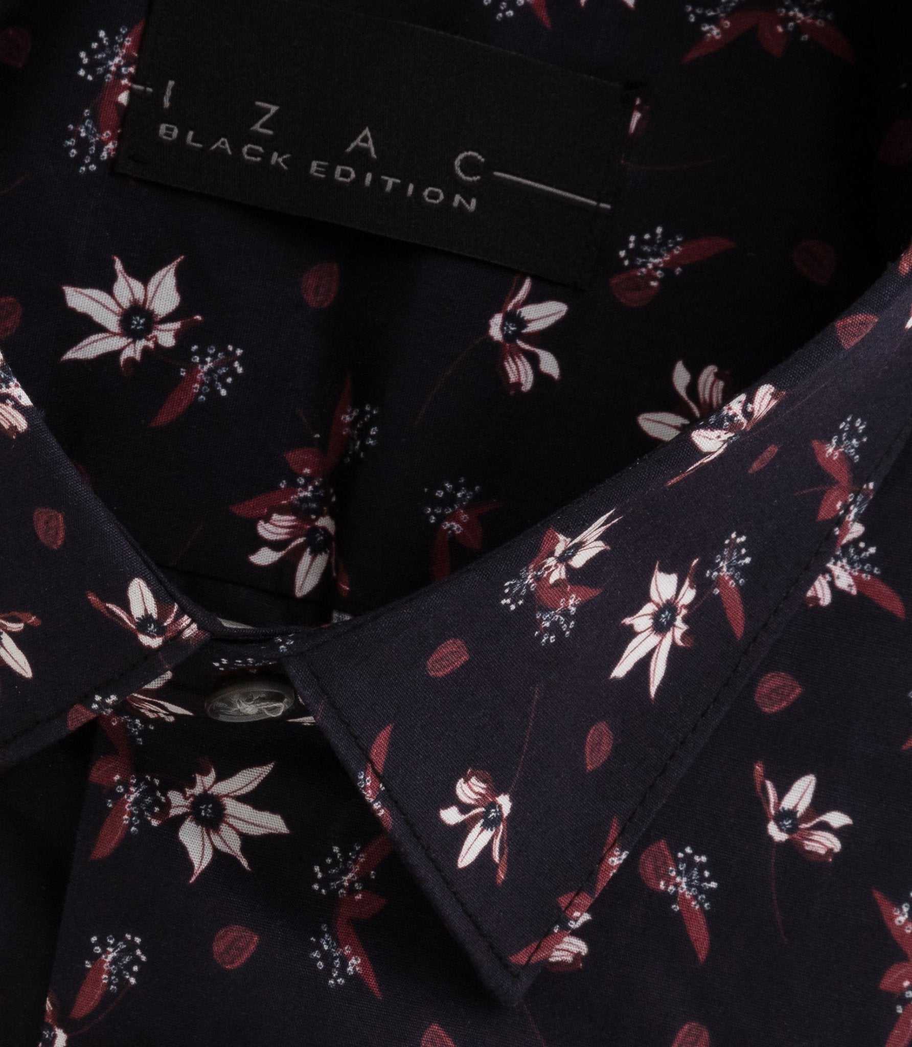 Chemise imprime floral bordeaux "Brett" - IZAC