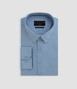Chemise imprimé géométrique bleu "Brice" - IZAC