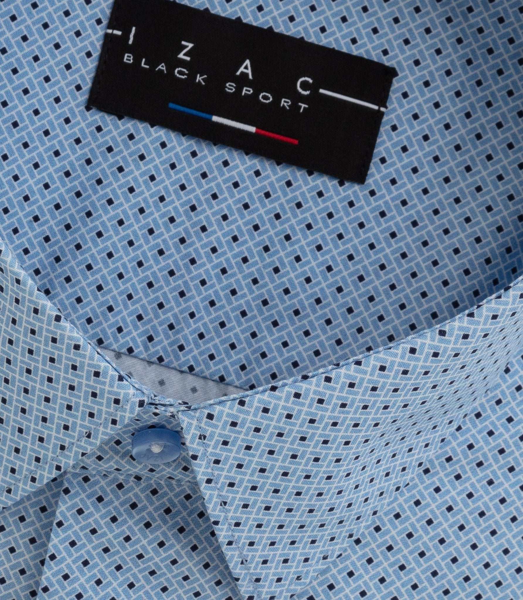 Chemise imprimé géométrique bleu "Brice" - IZAC