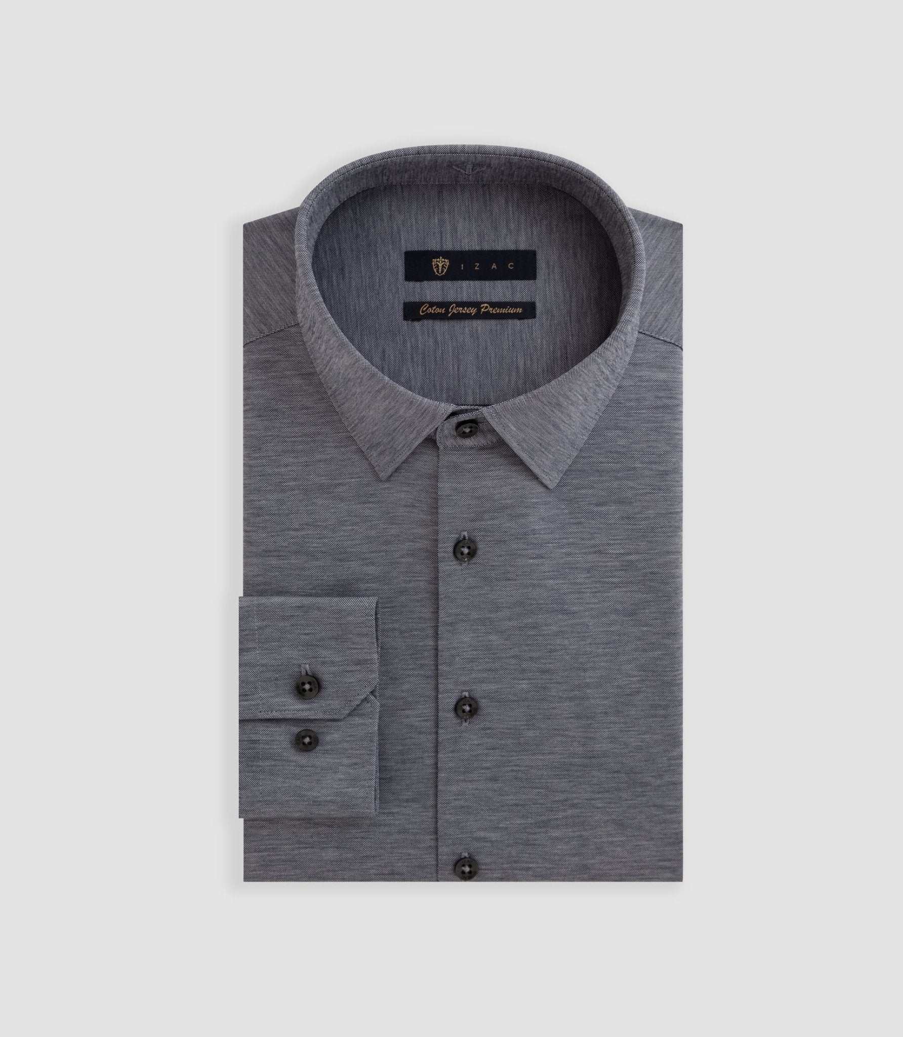 Chemise en jersey de coton anthracite chiné "Dylan" - IZAC