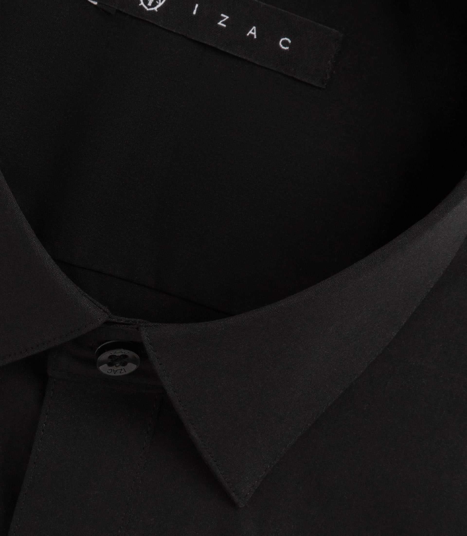 Chemise coton stretch noir "Malte" - IZAC