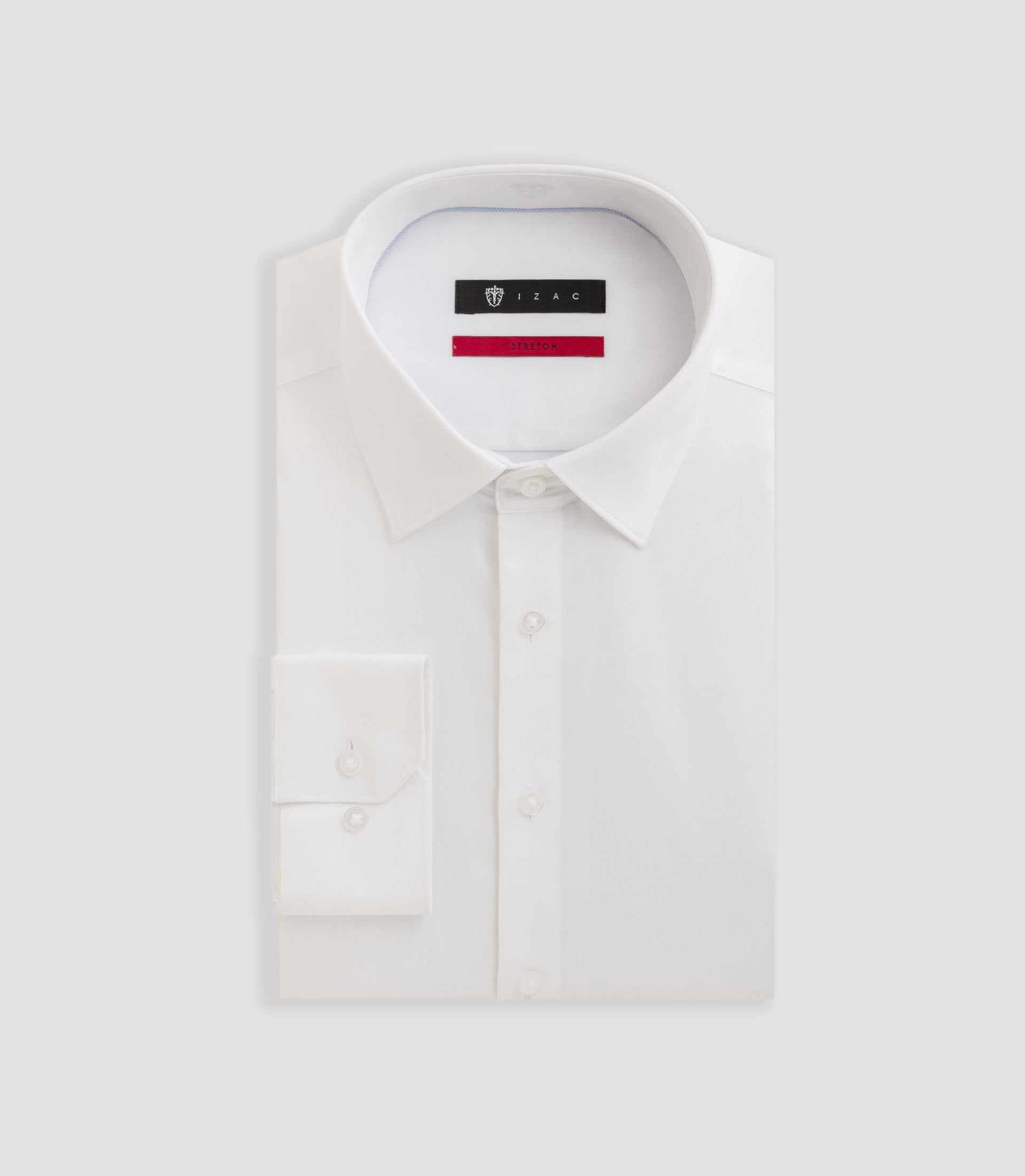 Chemise satin stretch blanche "Sastretchbabis" - IZAC
