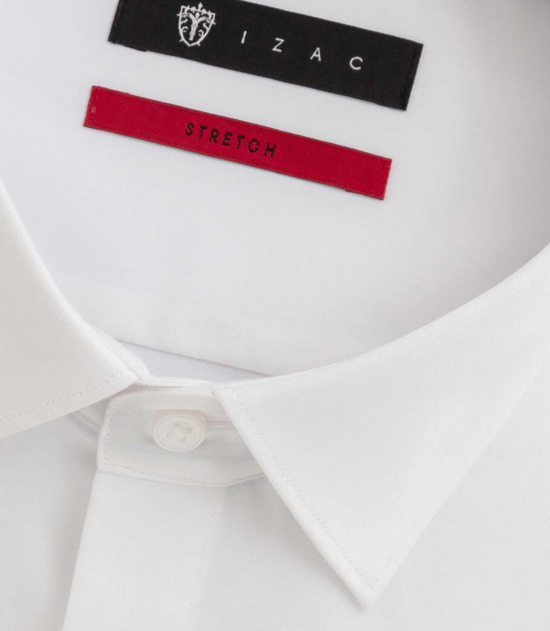 Chemise satin stretch blanche "Sastretchbabis" - IZAC