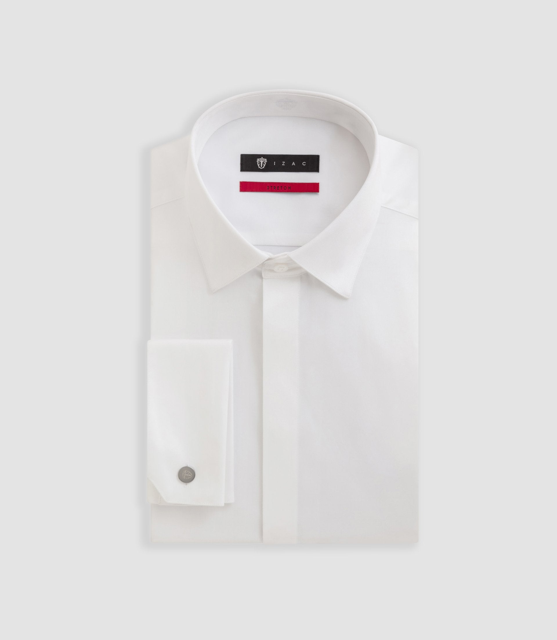 Chemise en satin stretch blanche "Sastrechmibis" - IZAC