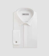 Chemise satin mixte slim blanche "Satinmixte coton" - IZAC