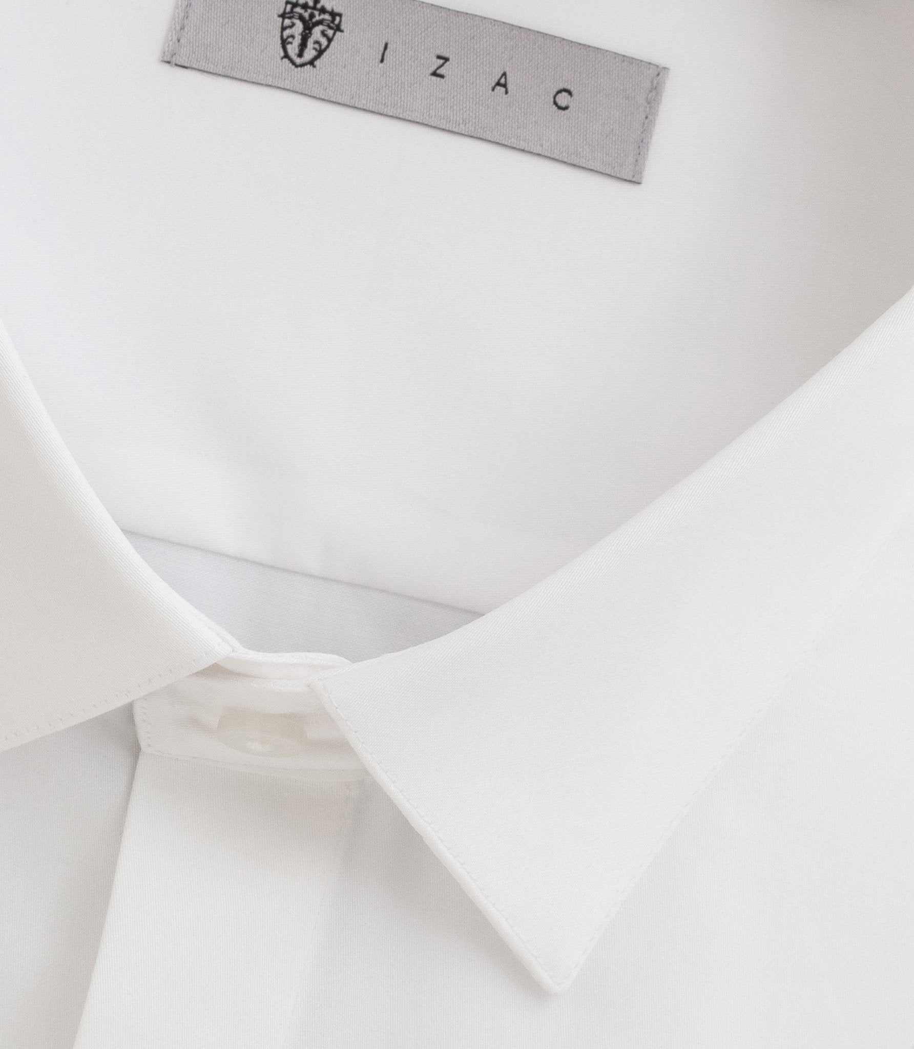 Chemise satin mixte slim blanche "Satinmixte coton" - IZAC
