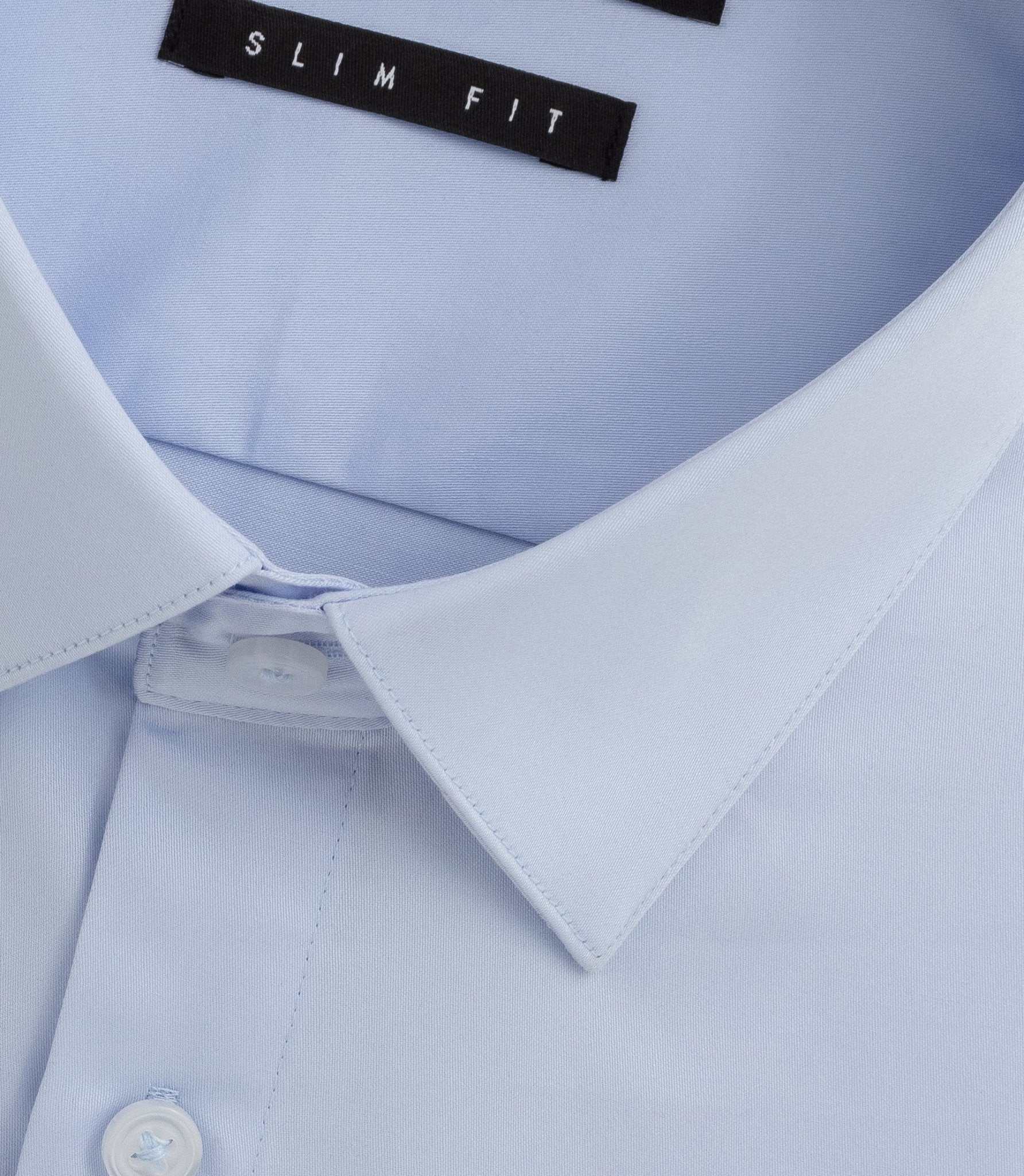 Chemise satin slim ciel "Satinslim coton" - IZAC