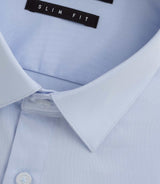 Chemise satin slim ciel "Satinslim coton" - IZAC