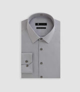 Chemise satin slim gris - clair "Satinslim coton" - IZAC